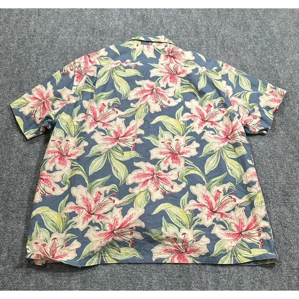 Polo Ralph Lauren Men's 2XL Button Up Camp Shirt Floral AOP Linen Blend Loop